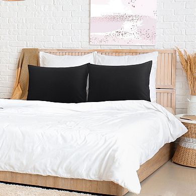 100% Cotton Pillowcases Set of 2, Zipper Closure Soft Home King(20"x36")