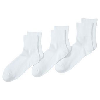 Men's Lands' End 3-Pack Cotton Rib Quarter-Crew Socks
