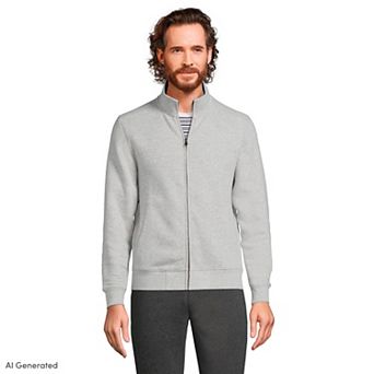 Men's Lands' End Serious Sweats Mockneck Full-Zip Jacket