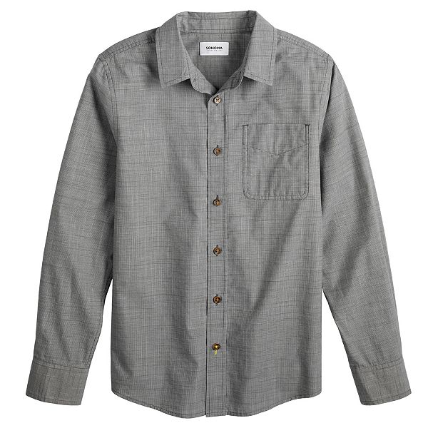 Boys 8-20 Sonoma Goods For Life® Woven Poplin Shirt in Regular & Husky