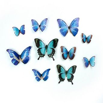 RoomMates Blue Butterfly Peel & Stick Wall Decals 10 pc Set