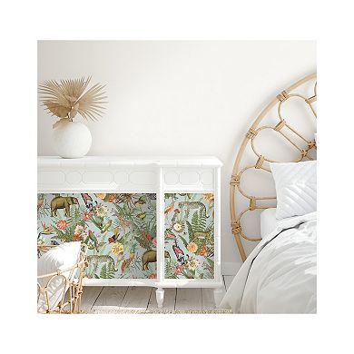 RoomMates Tropical Zoo Peel & Stick Wallpaper