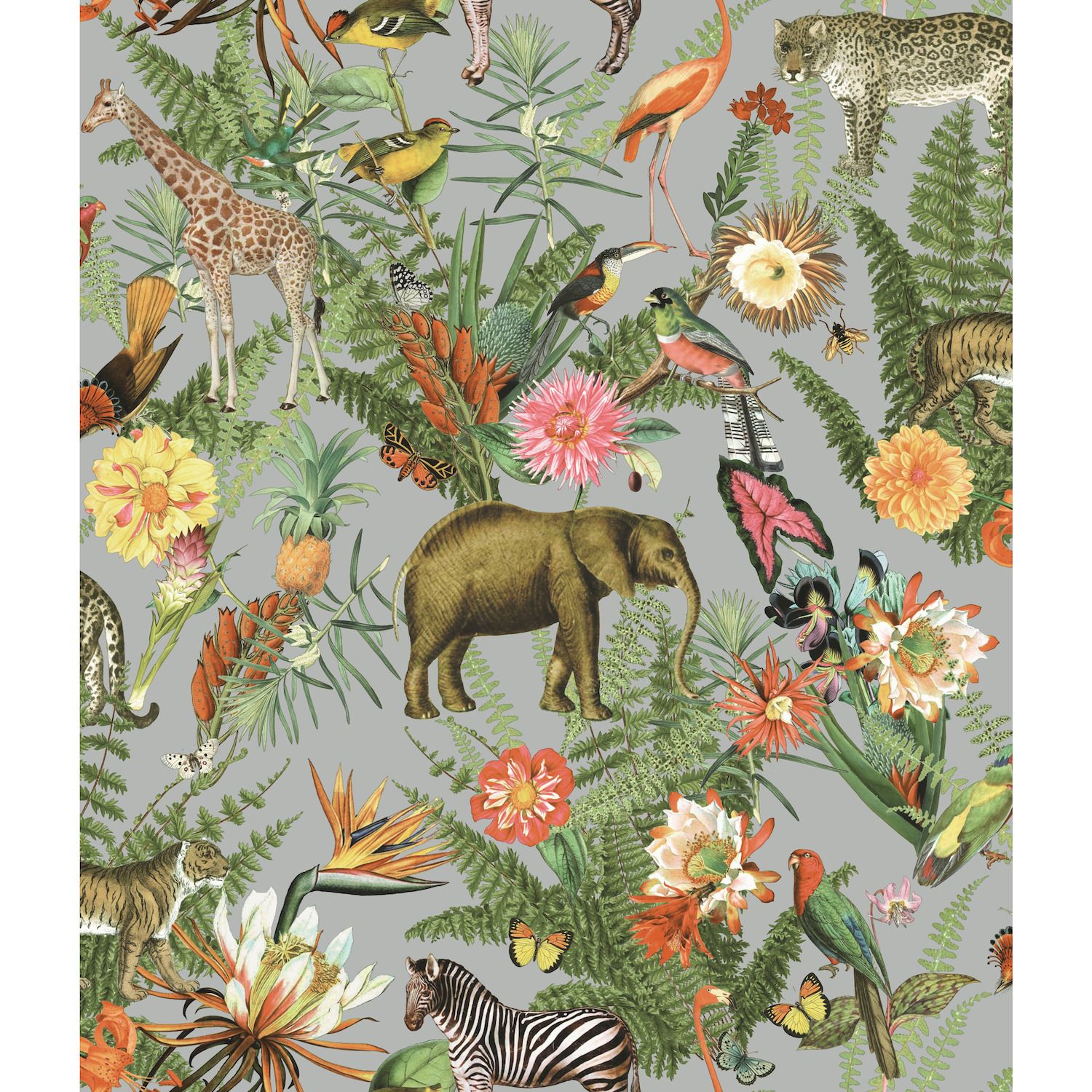 RoomMates Zoo Wandaufkleber Set – 8 Abziehbare Aufkleber Mit Tier-Motiven In Braun, Gelb, Schwarz