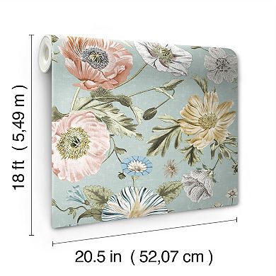 RoomMates Vintage Inspired Poppy Peel & Stick Wallpaper