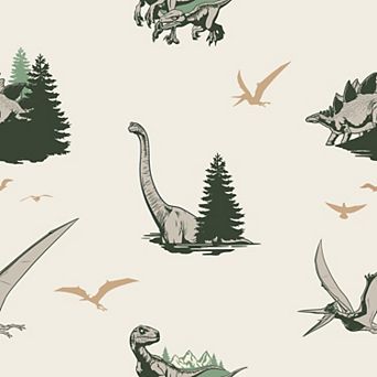 RoomMates Jurassic World Dominion Vintage Inspired Dinosaur Peel & Stick Wallpaper