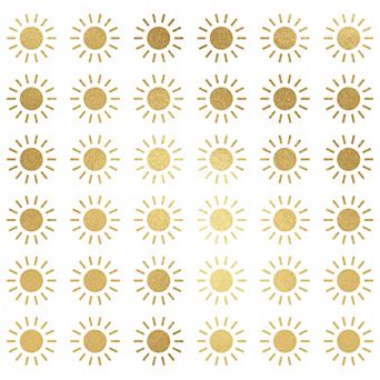 RoomMates Gold Finish Sun Wall Decals 36 pc Set