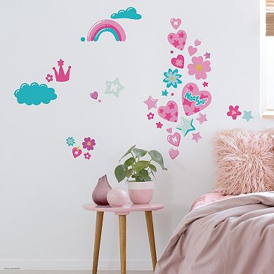 RoomMates Like Nastya Heart Star Wall Decals 16-piece Set