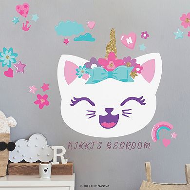 RoomMates Like Nastya Unicorn Cat Wall Decals 136-piece Set