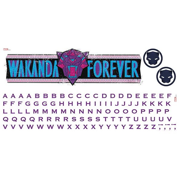 Marvel Black Panther Wakanda Forever Wall Decals 114-piece Set by