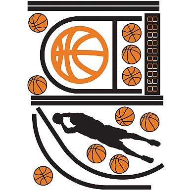 RoomMates Basketball Wall Decals 20-piece Set