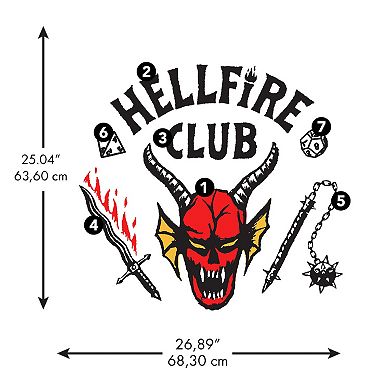 Netflix Stranger Things Hellfire Club Wall Decals 17-piece Set by RoomMates