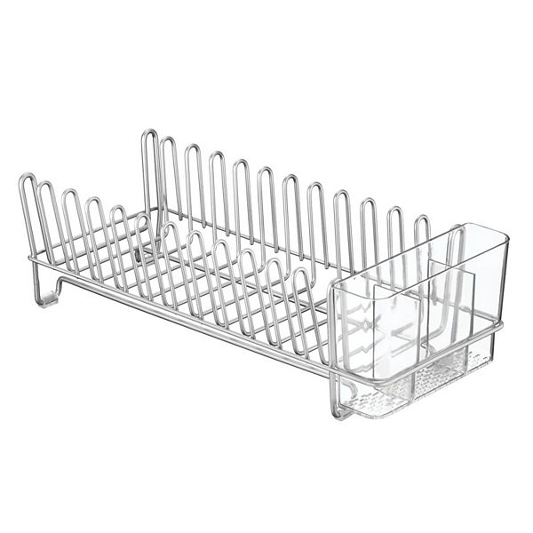 mDesign Compact Countertop, Sink Dish Drying Rack Caddy