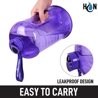 Zulay Kitchen 1 Gallon Water Bottle with Times to Drink by Hydration Nation