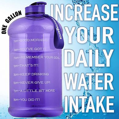 Zulay Kitchen 1 Gallon Water Bottle with Times to Drink by Hydration Nation
