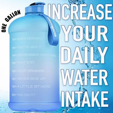 Zulay Kitchen 1 Gallon Water Bottle with Times to Drink by Hydration Nation