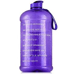 JoyJolt Glass Water Bottle with Carry Strap & Silicone Sleeve - 20 oz - Purple