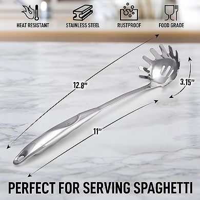 Zulay Kitchen Durable Stainless Steel Pasta Server
