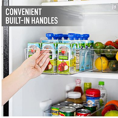 Zulay Kitchen 4 Pack Clear Refrigerator Organizer Bins