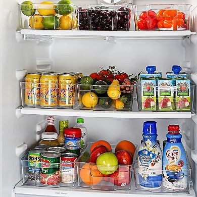 Zulay Kitchen 4 Pack Clear Refrigerator Organizer Bins
