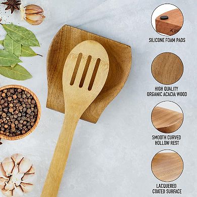 Zulay Kitchen Wood Spoon Rest For Kitchen
