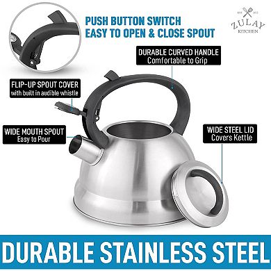 Zulay Kitchen Whistling Tea Kettle Stovetop