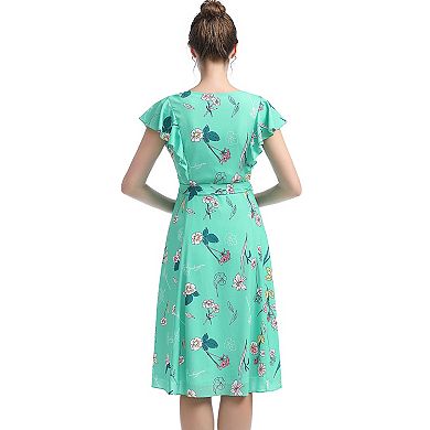 Pokkori Maternity Nursing Belted Midi Dress