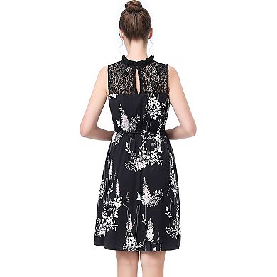 Pokkori Maternity Lace Sleeveless Skater Dress