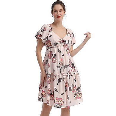 Maternity Pokkori Nursing A-Line Dress