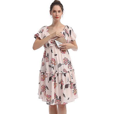 Maternity Pokkori Nursing A-Line Dress