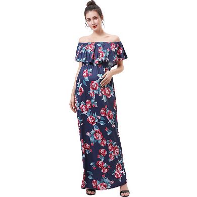 Maternity Pokkori Nursing Floral Print Maxi Dress