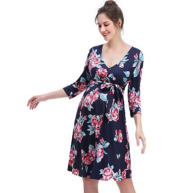 Maternity Pokkori Nursing Faux Wrap Dress