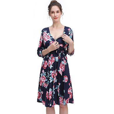 Maternity Pokkori Nursing Faux Wrap Dress