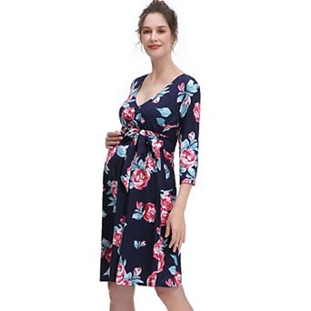 Maternity Pokkori Nursing Faux Wrap Dress