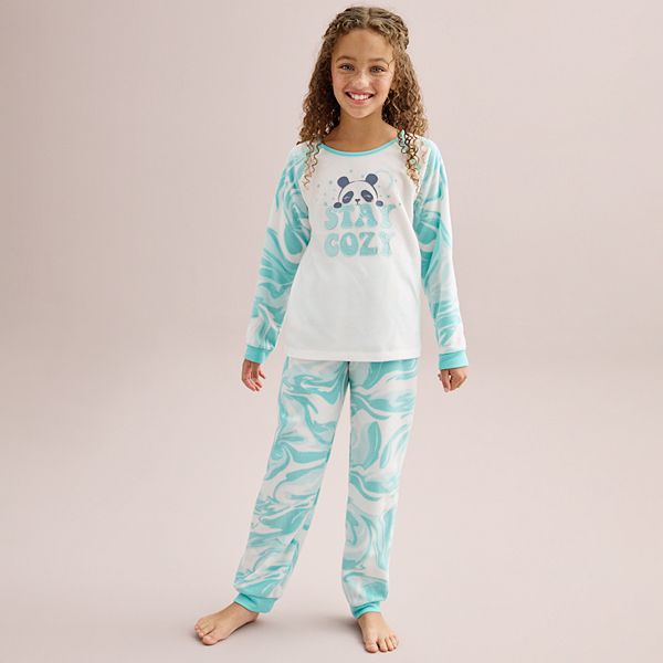 Girls 4-12 Cuddl Duds® Fleece Pajama Set - Panda (4-5)
