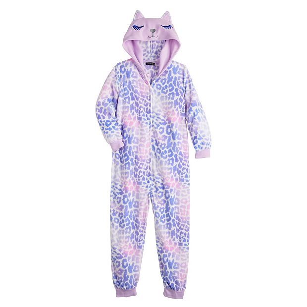 Girls 4-12 Cuddl Duds® Animal Hooded One Piece Pajamas