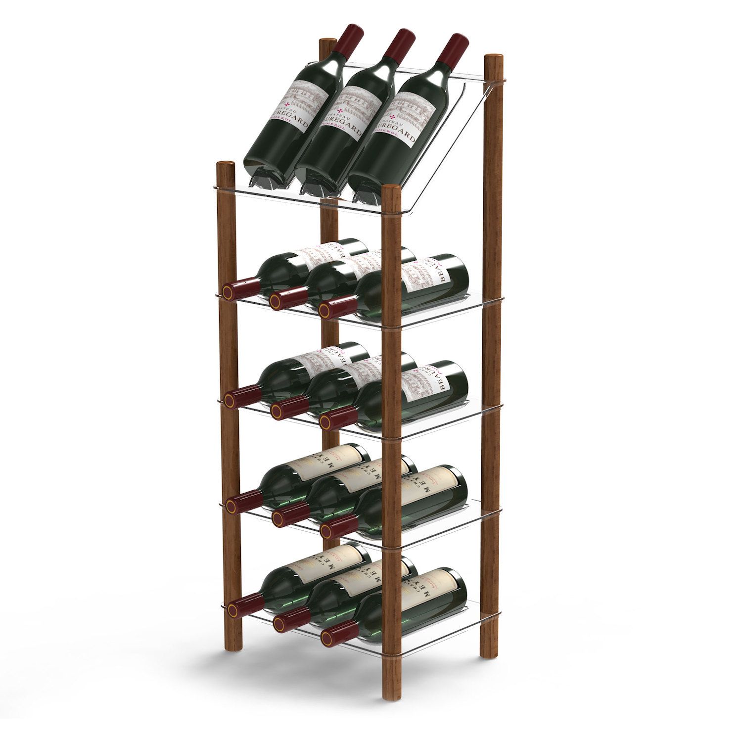 Sunnydaze Lavina Wine Cabinet with Glass and Bottle Storage Shelves