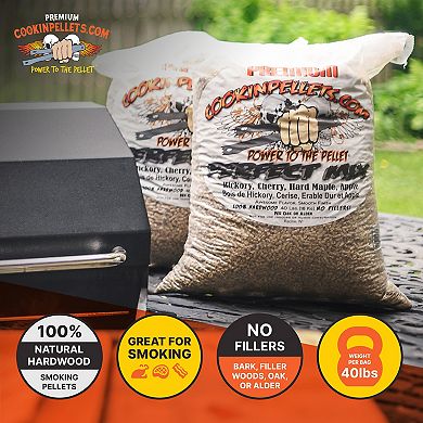 CookinPellets 40 Lb Mix Hickory, Cherry, Maple, and Apple Wood Pellets (2 Pack)