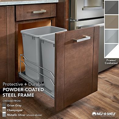 Rev-a-shelf Double Pullout Trash Can 27 Qt. W/ Soft-close, 53wc-1527scdm-212