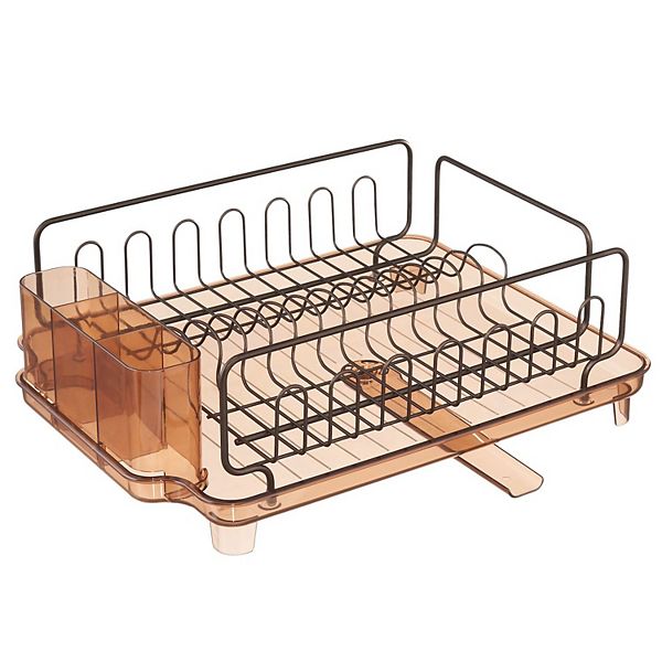 mDesign Large Kitchen Dish Drying Rack with Swivel Spout, 3 Pieces