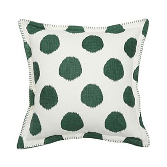 Carol & Frank Jungle Green Dots Throw Pillow