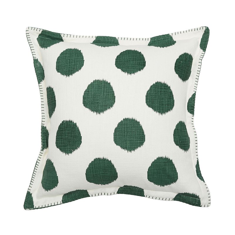 Carol & Frank Jungle Green Dots Throw Pillow, 20X20