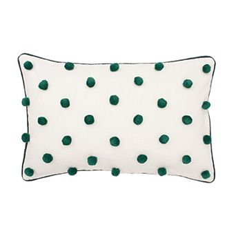 Carol & Frank Jungle Green Dots Lumbar Throw Pillow