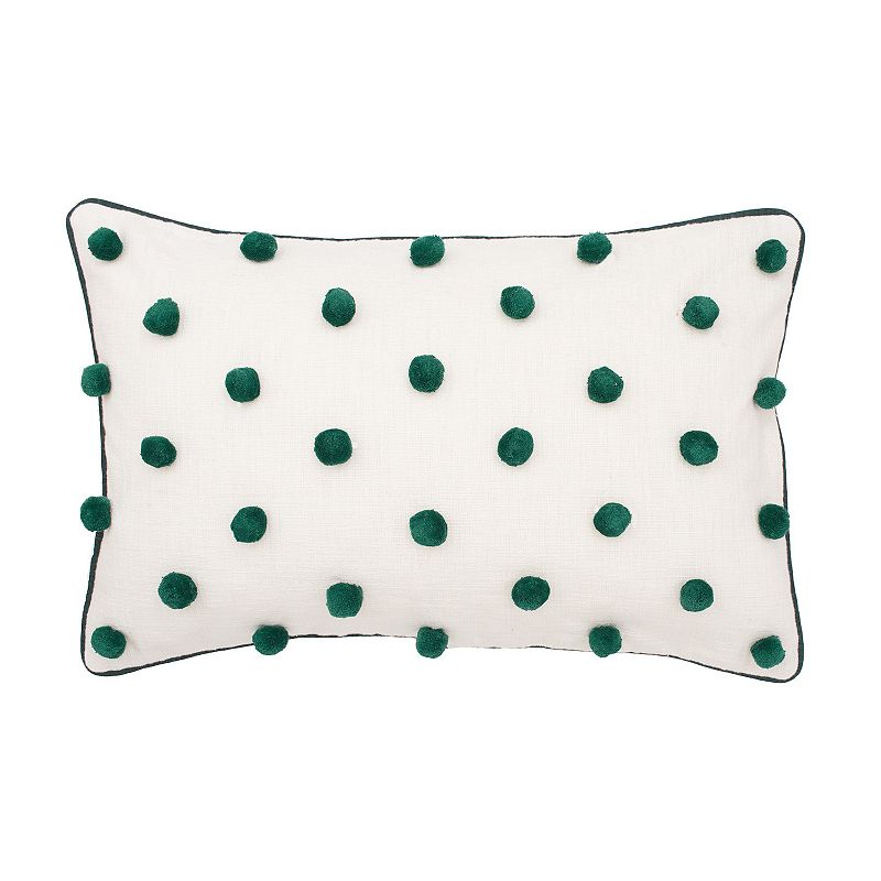 Carol & Frank Jungle Green Dots Lumbar Throw Pillow, 14X22