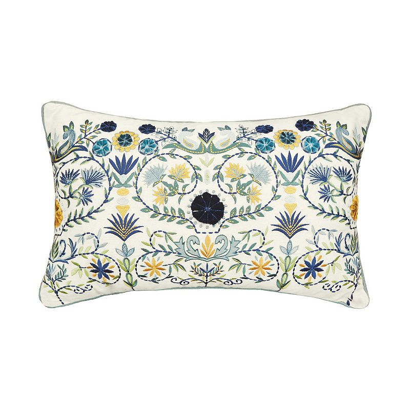 Carol & Frank Pippa Indigo Floral Throw Pillow, Blue, 14X22