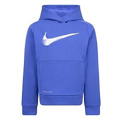 Nike Therma Dri-Fit Boys Blue Check Swoosh Hoodie Sweatshirt Jacket S (5)