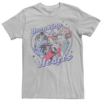 Men's Batman Harley Quin Batwoman Poison Ivy Breaking Hearts Poster Tee