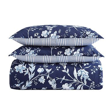 Laura Ashley Branch Toile 7-piece Blue Comforter Set