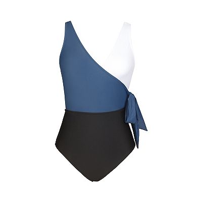 Women's Cupshe Color Block Side-Tie One-Piece Swimsuit