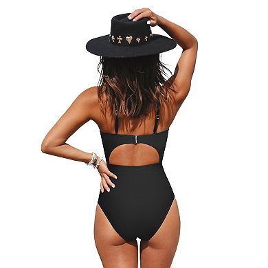 Women's Cupshe Plunging Cutout Criss Cross One-Piece Swimsuit