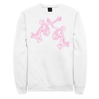 Men's Pink Skateboarding Skeletons Sweatshirt